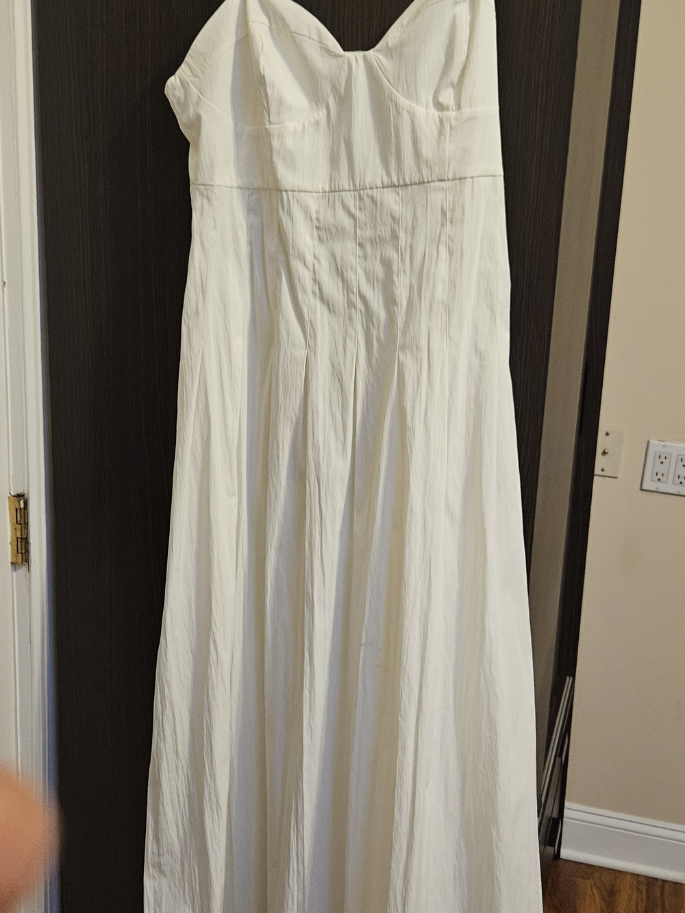 Zara White Poplin  Strap  Maxi Dress - Flowing A-Line